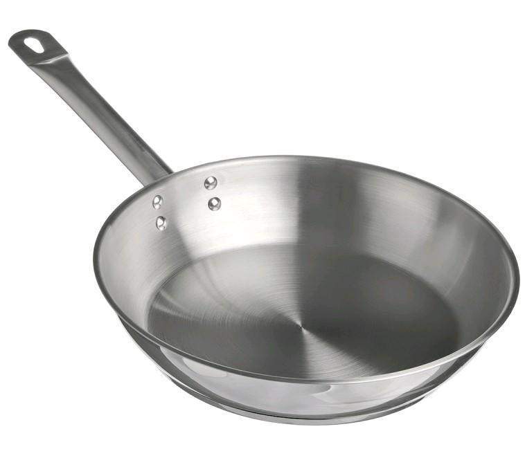 КАТУНЬ Общепит Сковорода 34см 0,6мм нерж.,тройное индукционное дно КТ-ОБ-СН-34