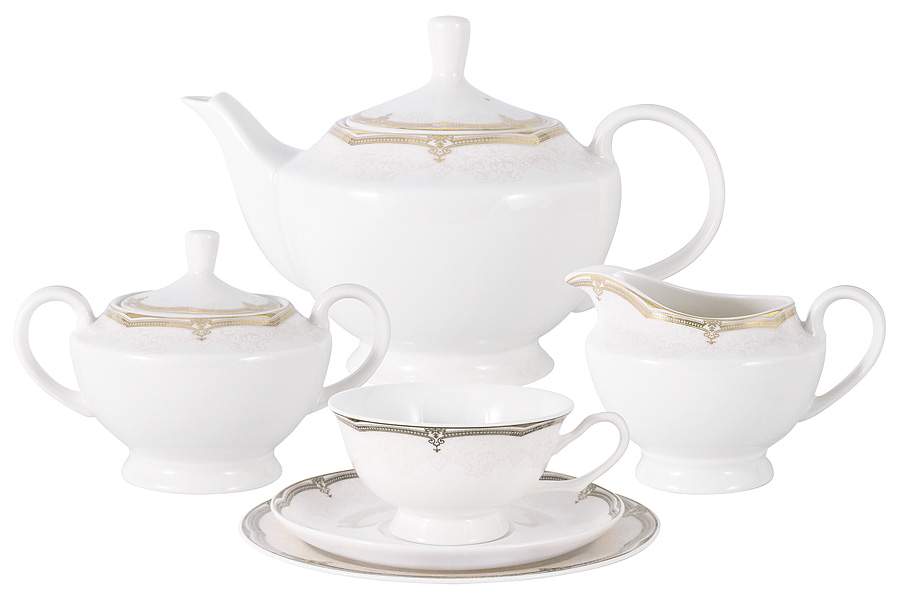 EMILY Вивьен комбинированный Сервиз чайный 21пр/6 персон AL-18-129/21/К-E5