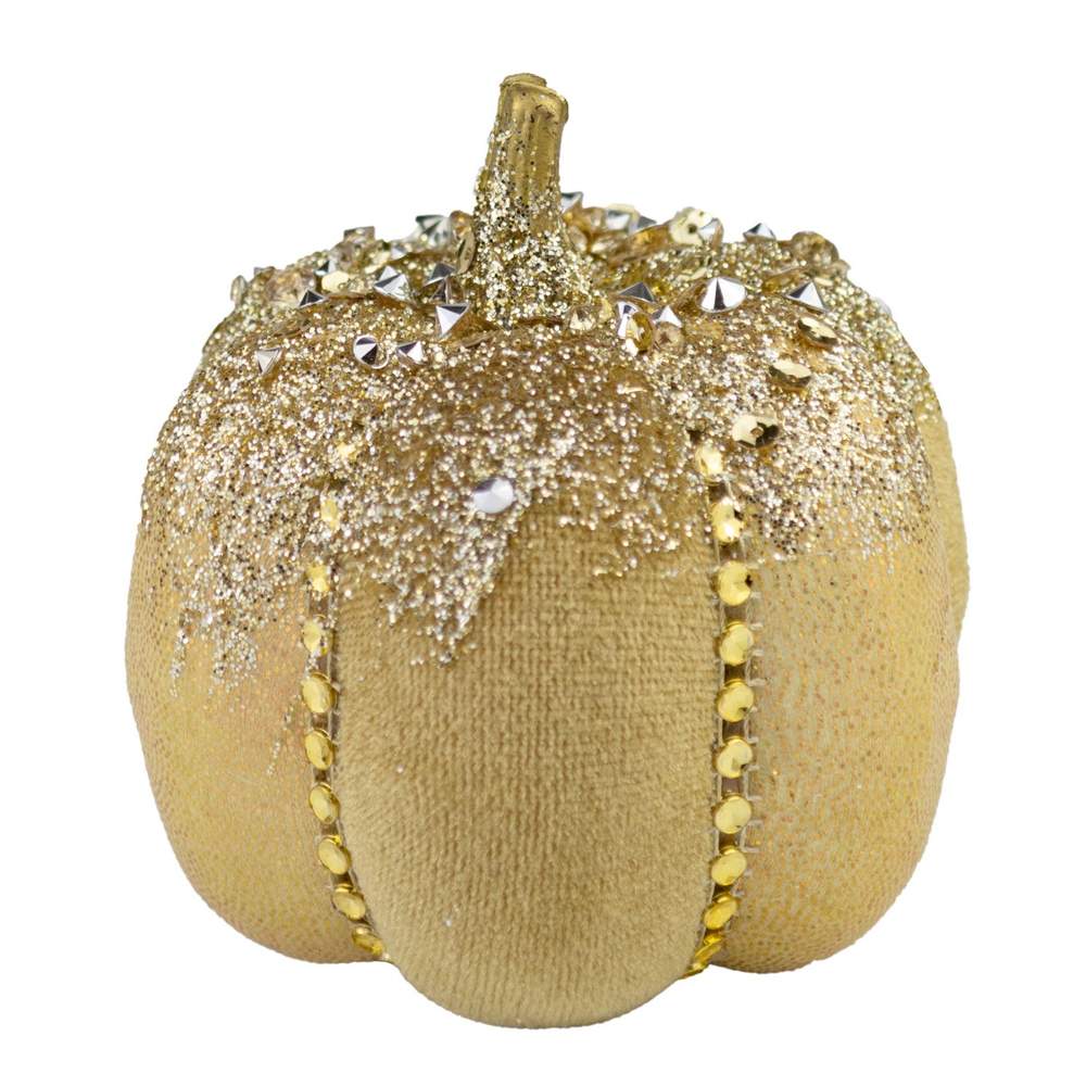 DECOLINE Фигурка Тыква 8х8см золото (пенопласт/текстиль) 688221169-GD
