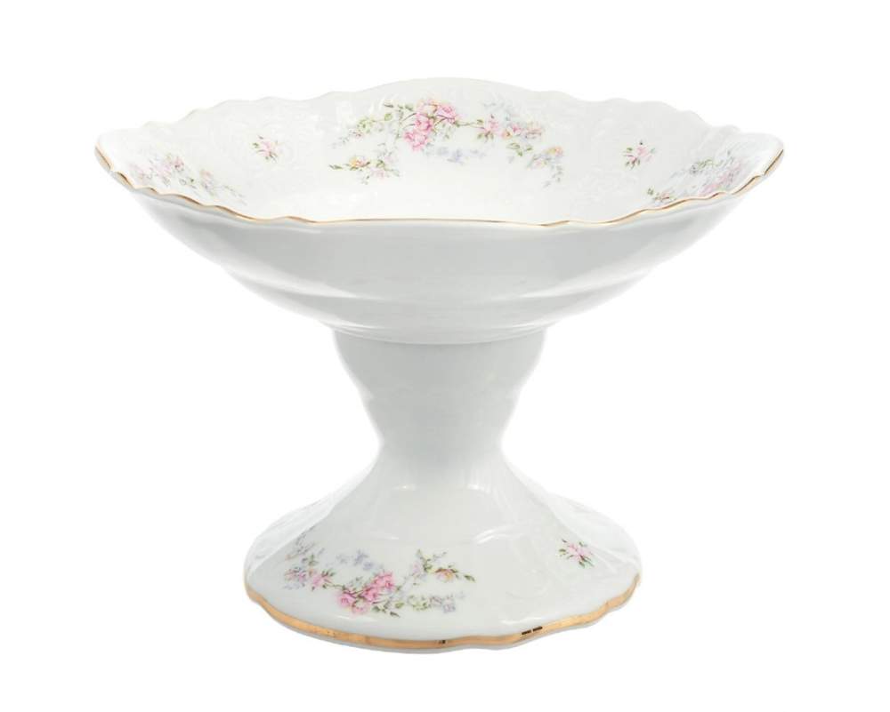 BERNADOTTE Дикая роза отводка золото Ваза д/фруктов на ножке 25см P175NK25KQ16468011/БТФ0694