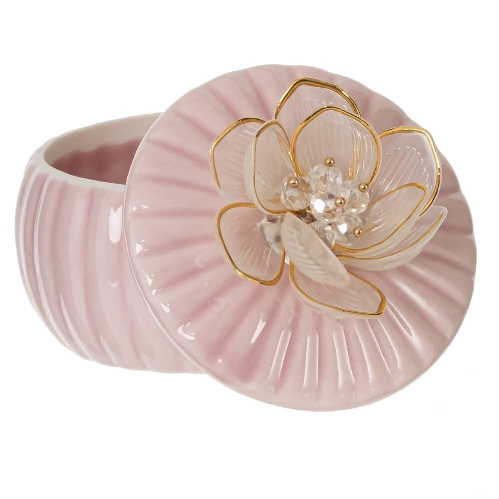 REMECO COLLECTION Шкатулка 817534 Цветок фарфор 7х7х6,5см