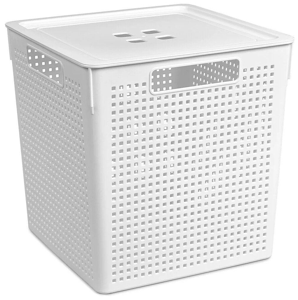 Корзинка Лофт/решетка 23л с кр.бел квадр 29х29h30см 6923106/328055