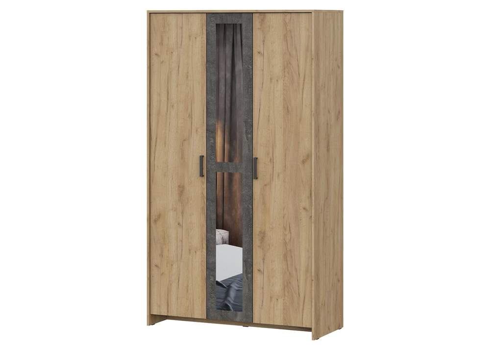 МСП 1  Шкаф трехстворчатый  дуб золотой/камень темный