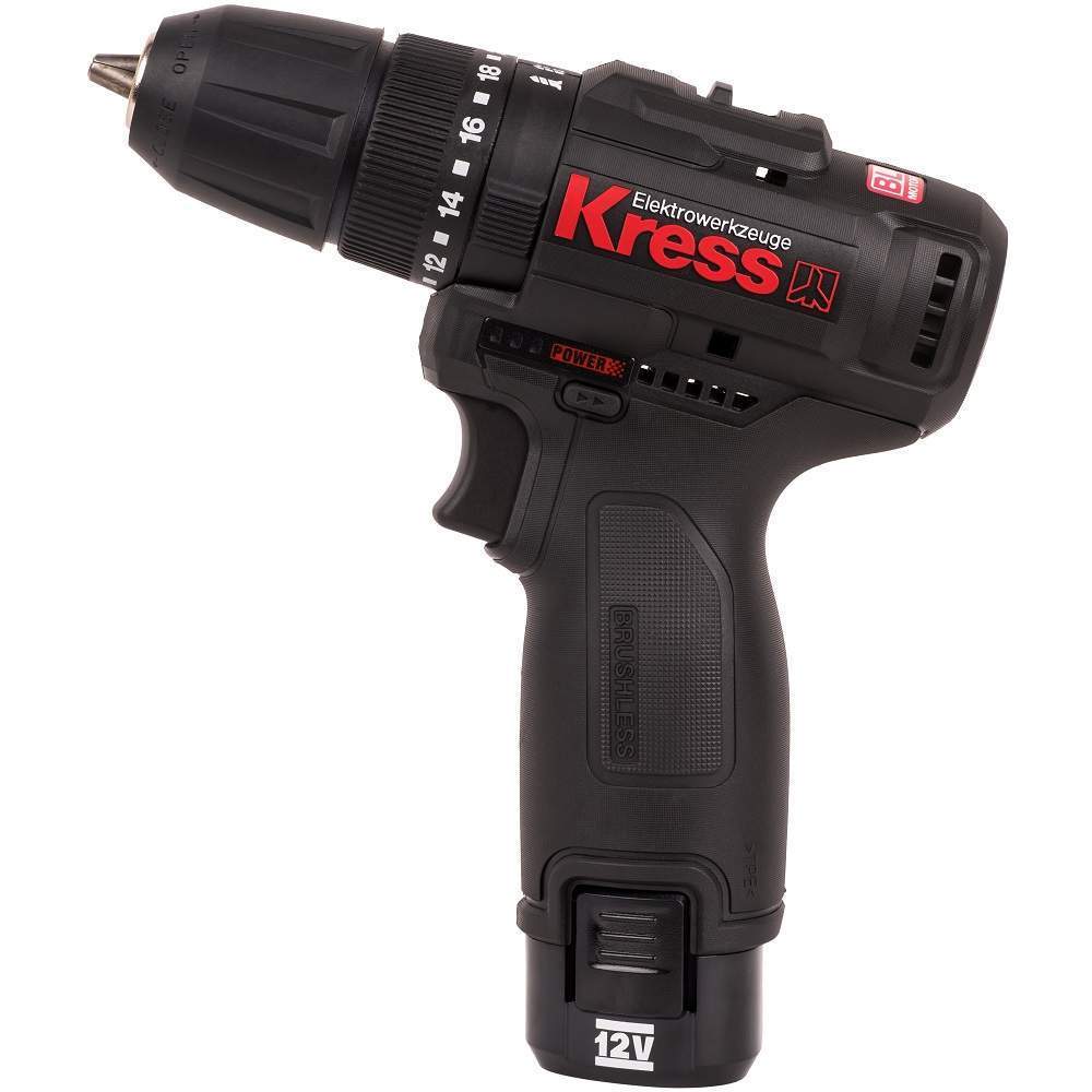 Дрель аккумуляторная KRESS KU362 12V 2.0Ач ЗУ 1,5А 