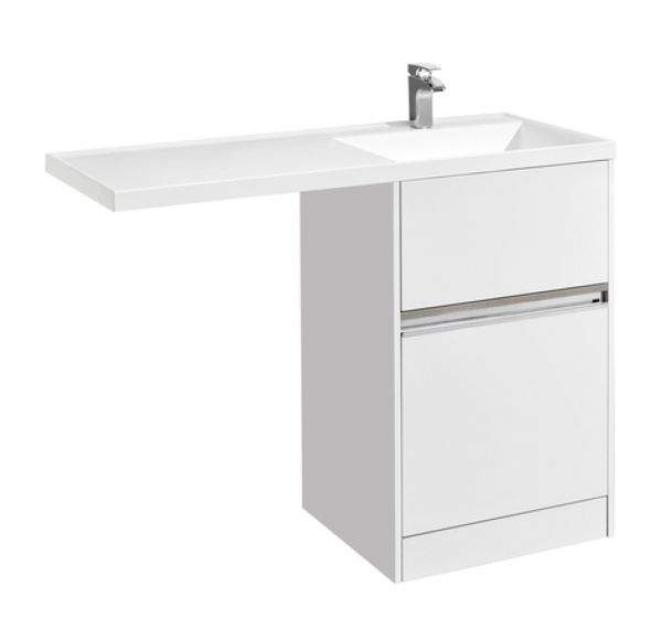 Тумба Лондри 60 п/стир.машину белая +Раковина Лондри 120 левая