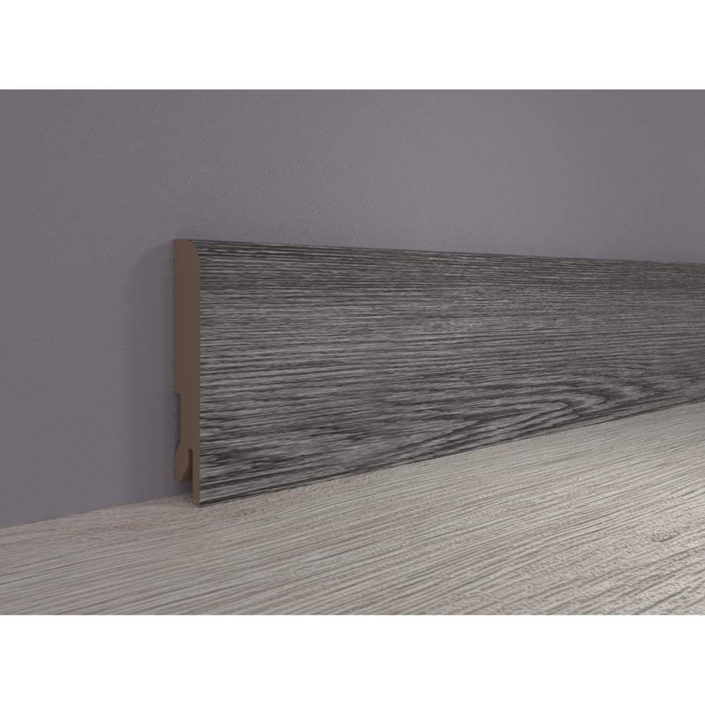 Плинтус МДФ ламинированный, Пл 80МДФ.2400.24018 дуб скальный темный