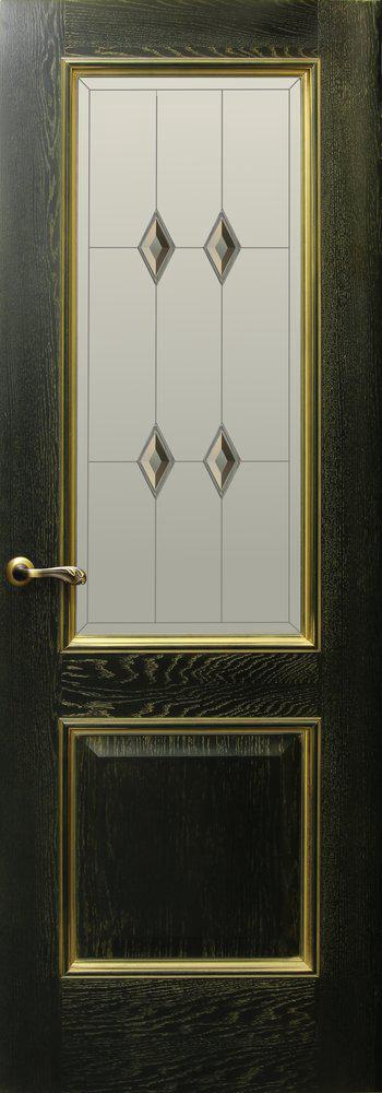 Дверь Триест Зеленый+Золото ПО 60 СТ
