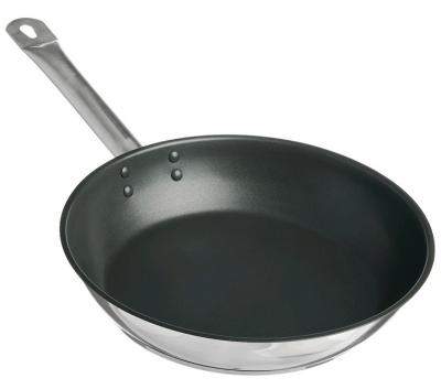 КАТУНЬ Общепит Сковорода 34см АП 0,6мм нерж.,тройное индукционное дно КТ-ОБ-СА-34