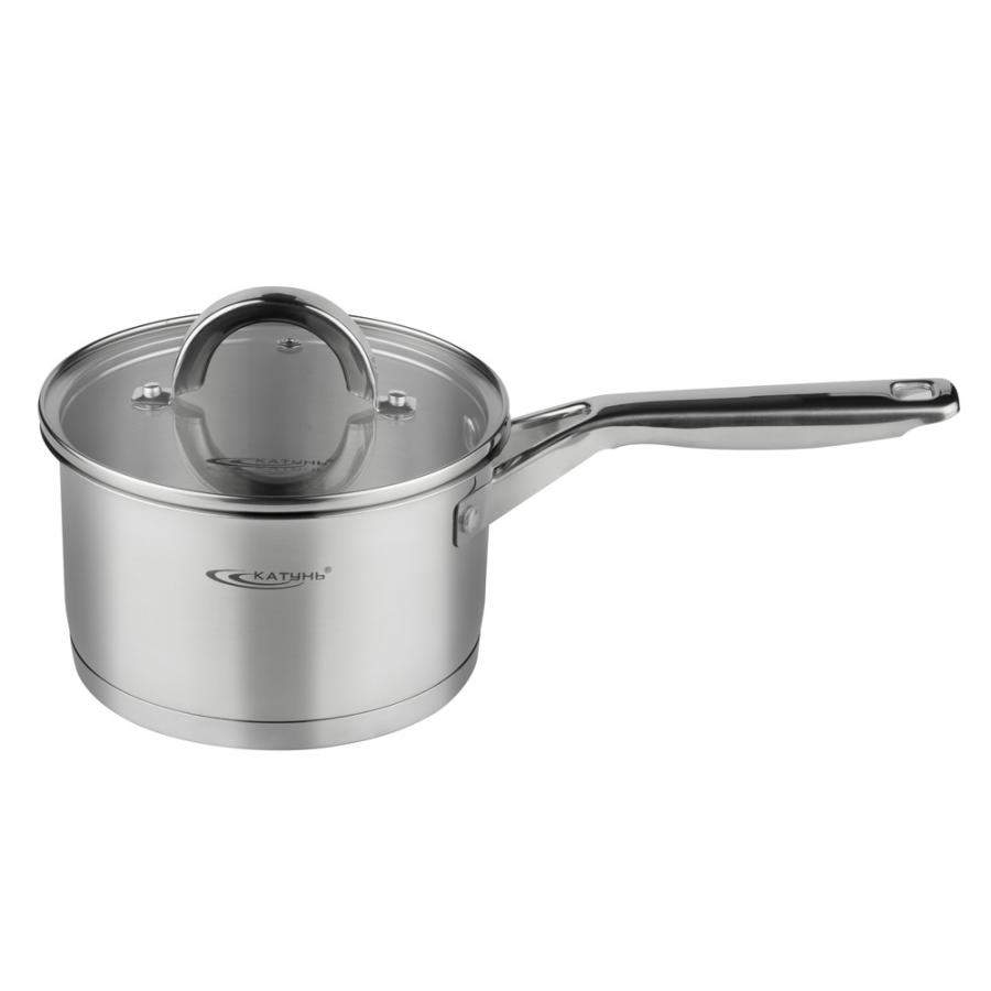 КАТУНЬ Этна Ковш 1,7л 16х9,5см с крышкой индукция /нерж/ КТ21-К