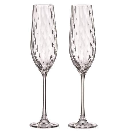 CRYSTALITE BOHEMIA Cora Optic Набор бокалов д/шампанского 260мл 2шт БСС0578