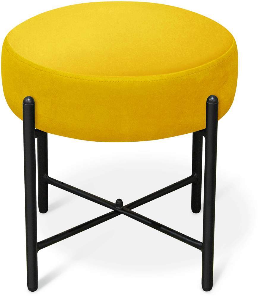 Банкетка Sheffilton SHT-В4 ткань/металл Б-7 желтый/черный муар