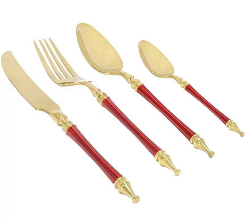 LENARDI Набор столовых приборов 6 персон 24 пр 197-020 красный 