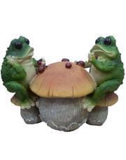 Лягушки  ФП320  на грибе с бож. коровками 21см 