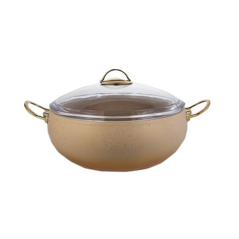 O.M.S. Cream Кастрюля 3141-IND-28 CRM 6,6л 28х11,5см индукция АП покрытие