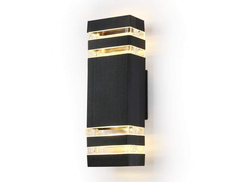 ST2574/2 BK/CL Светильник уличный настенный архитект. черный/прозр. IP54 GU10/2 max 35W