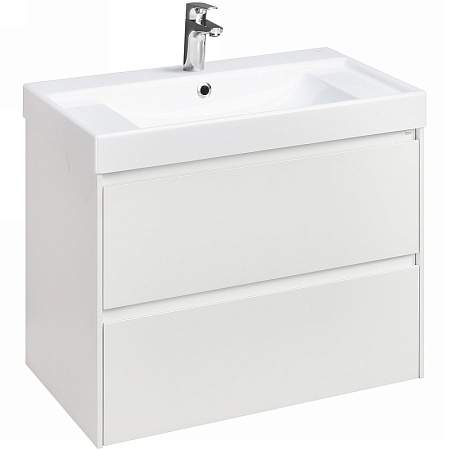 Тумба Ona под раковину 800мм белый матовый 2 ящ.+раков.Ona 800х460