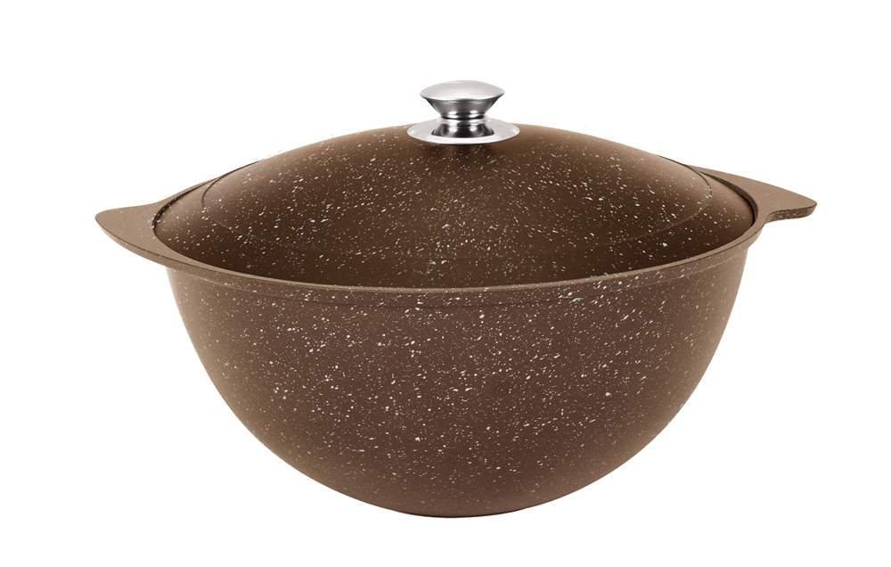 KUKMARA Казан кмк95а 9л АП кофейный мрамор крышка металл  