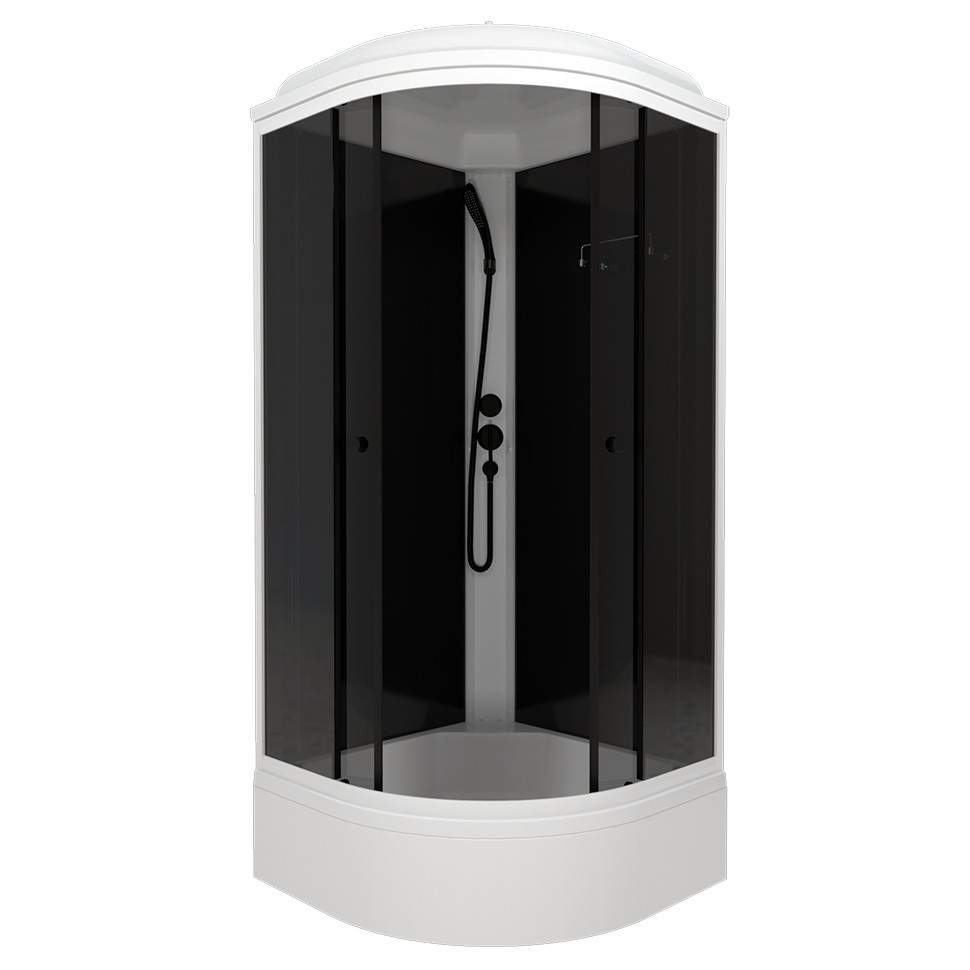 Душевая кабина Грэй-Блэк В  90х90(7мест + сифон D50мм)