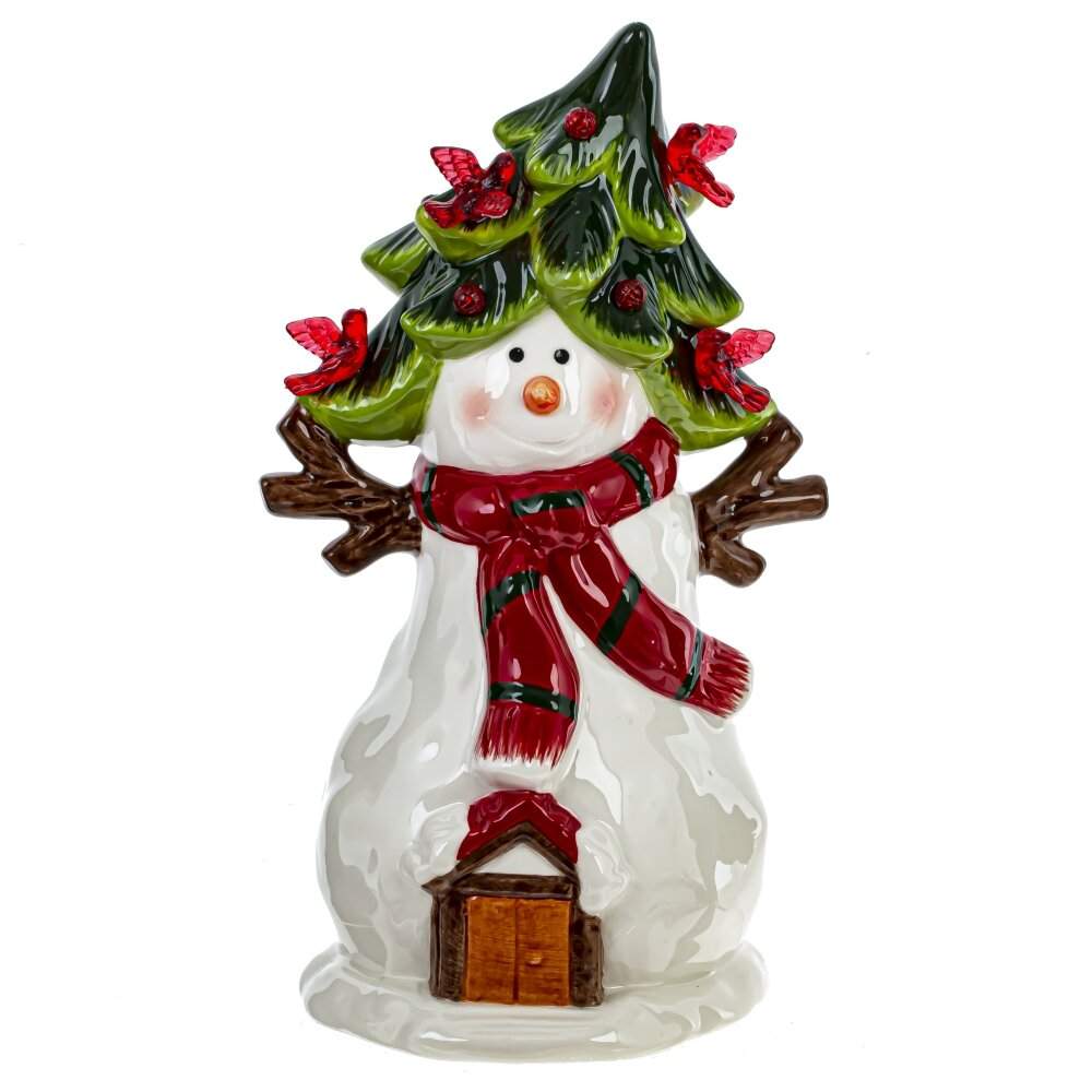 REMECO COLLECTION Фигурка 811757 Снеговик с подсветкой керамика 13х11х23см (3хААА)