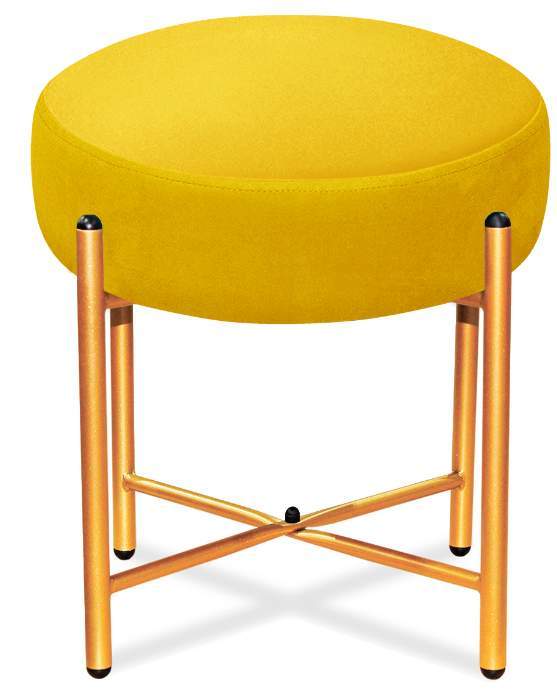 Банкетка Sheffilton SHT-В4 ткань/металл Б-7 желтый/золото