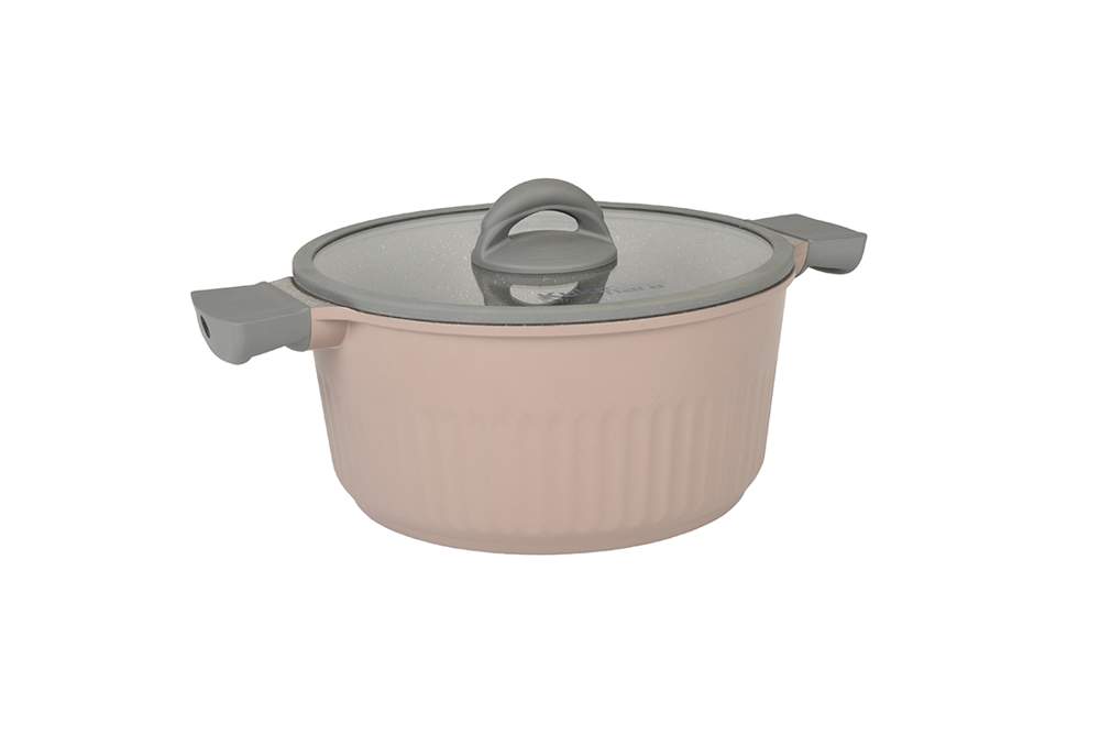 KUKMARA Кастрюля кск52а 5,2л 25,5х14,5см АП Stella cappuccino стекл.крышка