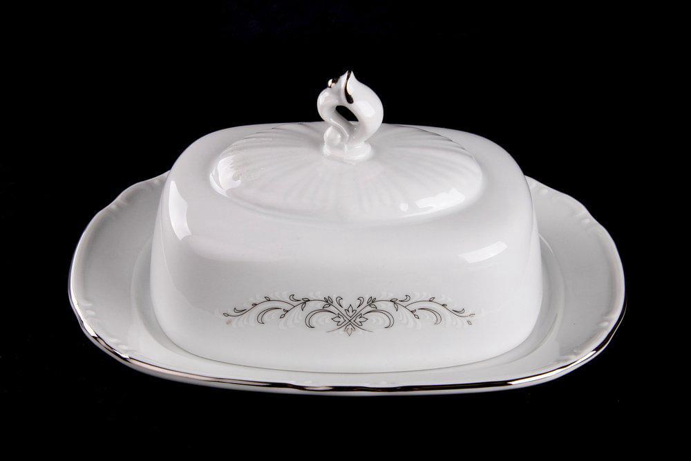 CONSTANCE Серый орнамент Масленка 16см 7351100/15925/БТФ0773