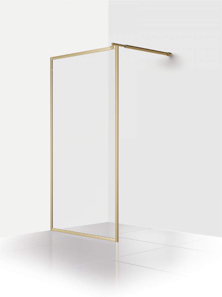  Душевая перегородка Walk in 7- Gold стекло 8 мм  100*200см OV-W7/100Gold