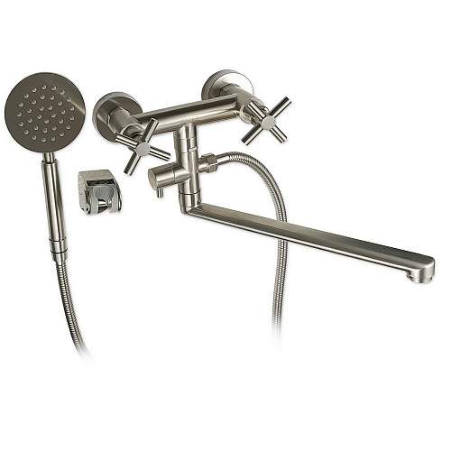 Смеситель Magnus  9230 в ванную,  длин. нос, металлокерамика, нерж.сталь 304