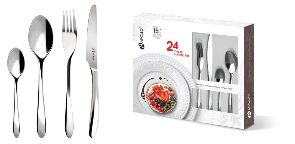 APOLLO Набор столовых приборов Vileron на 6 персон 24пр VLR-24