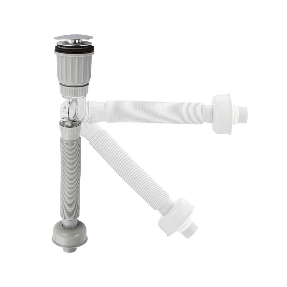 САНАКС сифон д/раковины поворот. с сист. клик - клак и затвором 4044