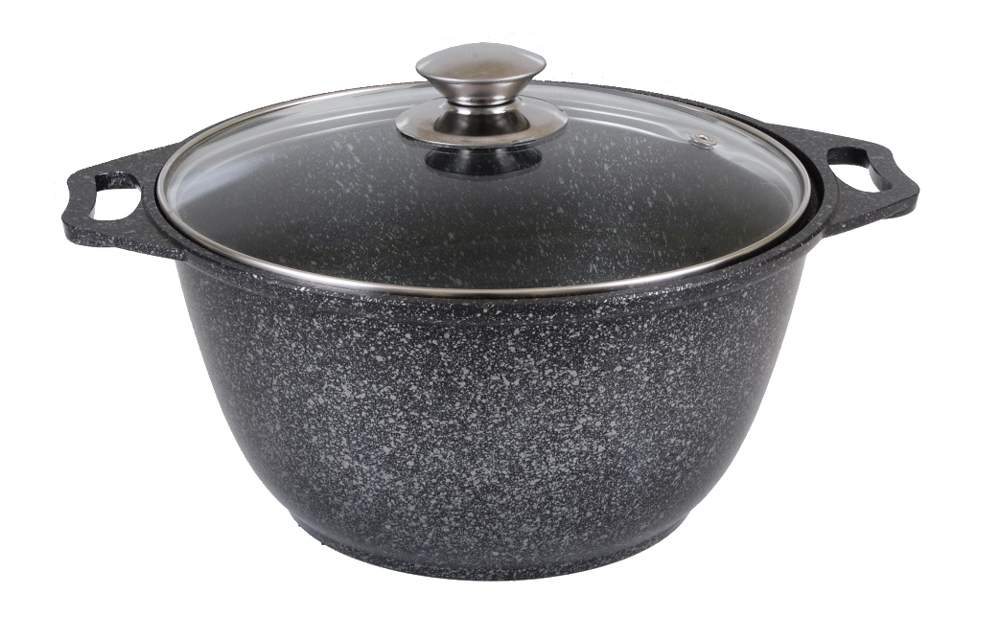 KUKMARA Кастрюля кмти42а 4л 26х14см АП Темный мрамор Marble индукция ст/кр