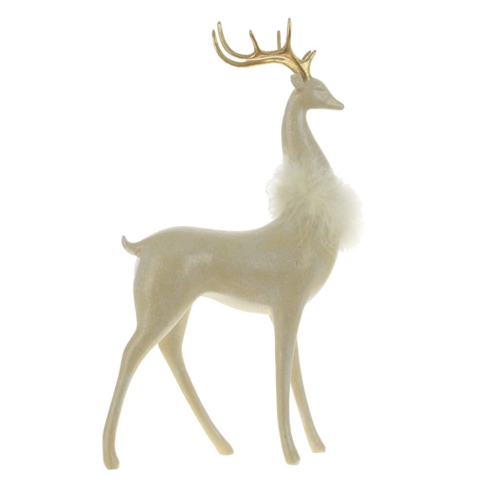 REMECO COLLECTION Фигурка 767010 Олень крем/золото 21х7х40см (полимер)