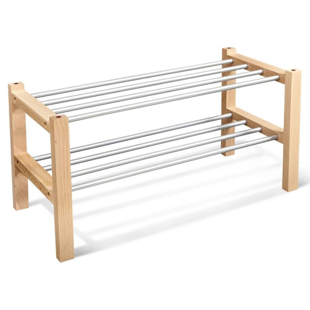 Полка д/обуви Sheffilton  Альберо SHT-SR9  дерево/металл ПЛТ-175 прозрачный лак/алюм.металл