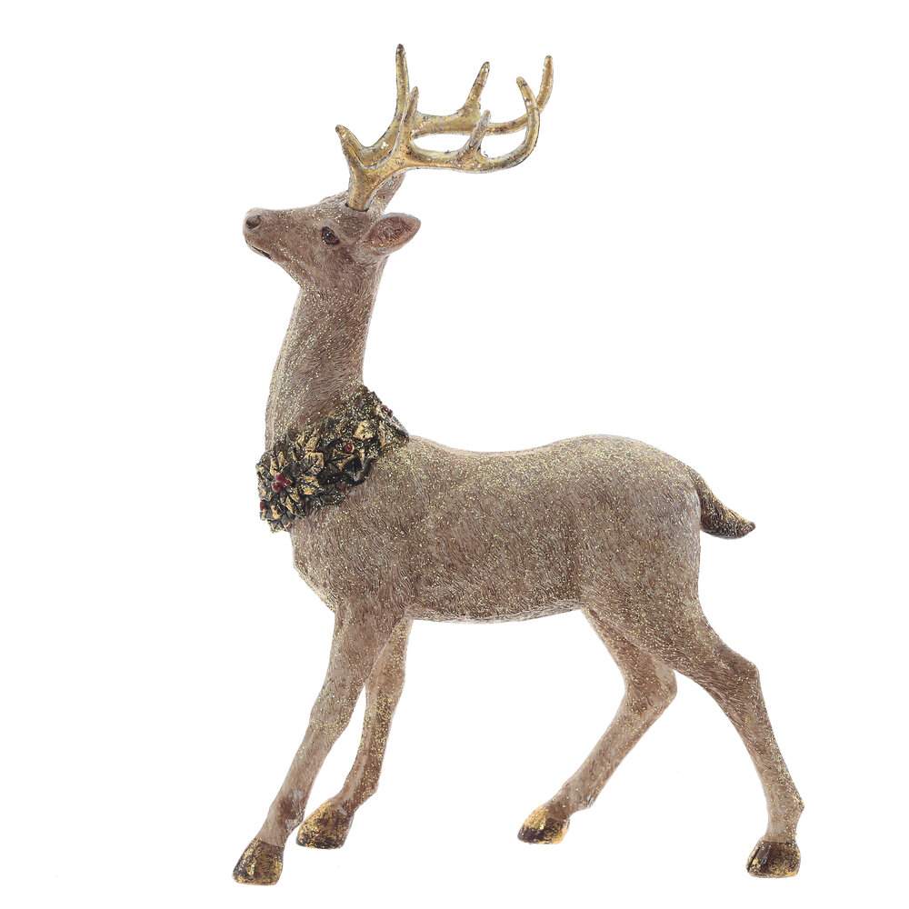 REMECO COLLECTION Фигурка 813614 Олень с лавровым венком золото 23,5х8х34см (полимер)