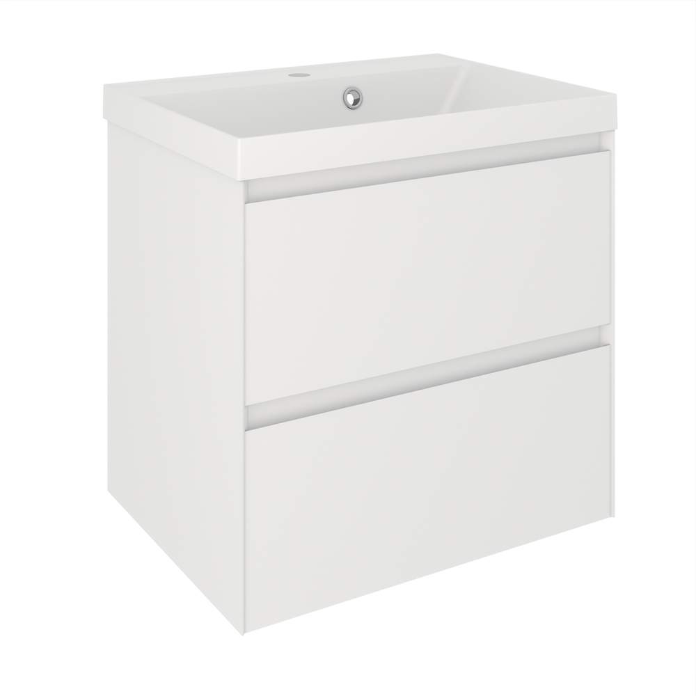 Тумба Astra 60  2ящ.подвес.белая + раковина Астория 60см белый/Florentina 2060WCAST/H