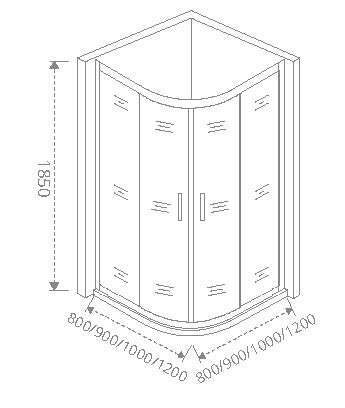 Душ. ограждение NEO R-100-C-CH