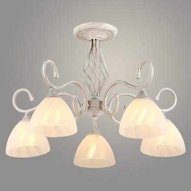 Люстра N2590/5 WG белое золото 5х60W E27 d600 h390, QH18