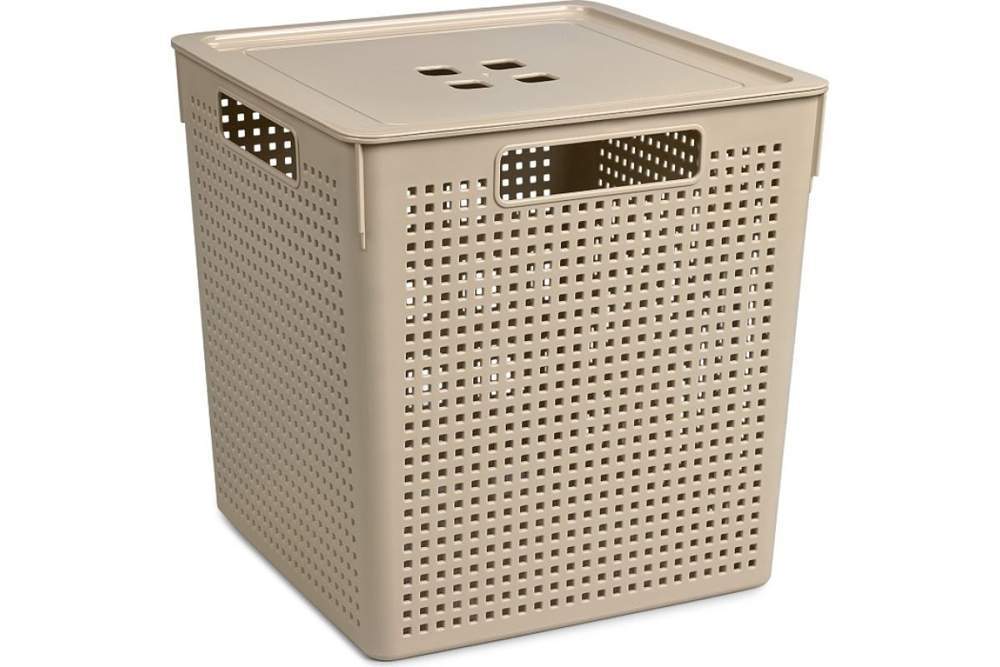Корзинка Лофт/решетка 23л с кр.латте квадр 29х29h30см 6923120/32803