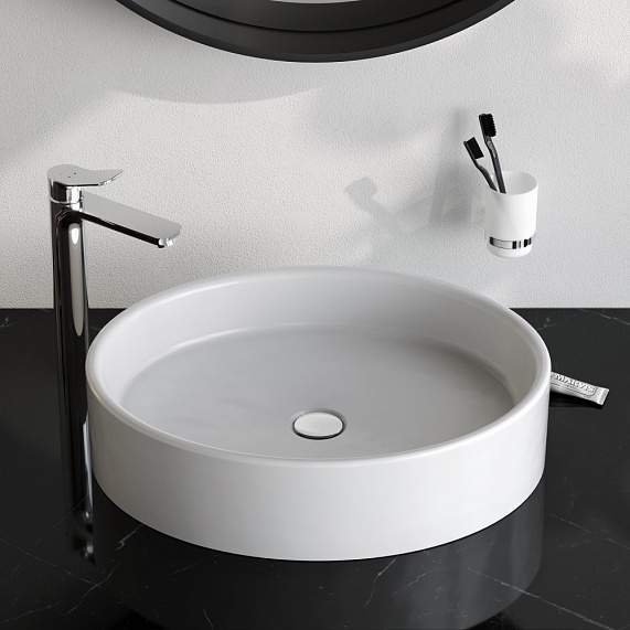 Раковина FUNC 55см M8FWCC20550WG накл. овал белый глянец