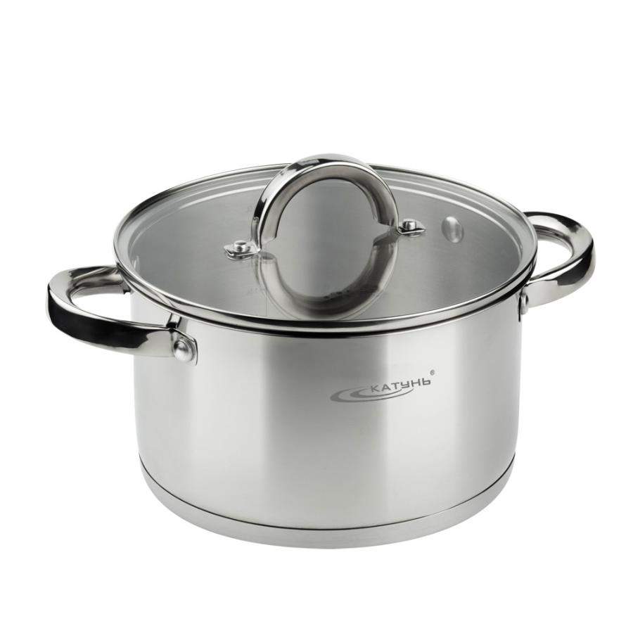КАТУНЬ Этна Кастрюля 4,5л 22х12,5см индукция /нерж/ КТ21-D-22
