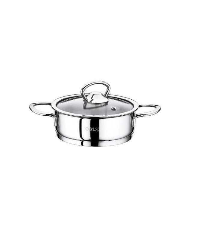 O.M.S. Кастрюля 2008-12-5 0,5л 12x5см стекл.крышка нерж.сталь  