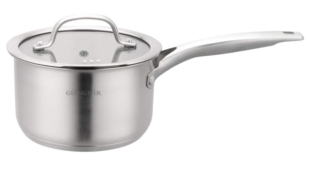 GUNGNIR Nord Ковш 1,6л с крышкой 16х9,5см индукция сталь AISI304 (18/10) GR01-D-K