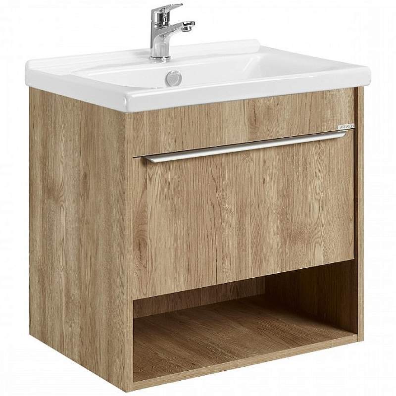 Тумба-ум. Хоуп 60/1 + Раковина Миранда 60  Орех  1А287201НР6С0