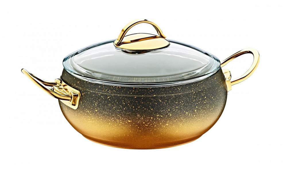 O.M.S. Gold Кастрюля 3141-IND-22 Gd 3,5л 22х10см индукция АП покрытие