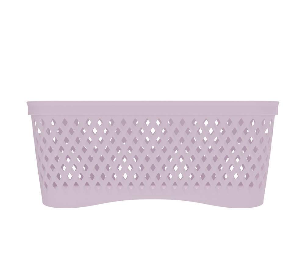 Корзинка Ромбики 3,3л пудр.роз 25х19 h12см выруб.руч. АП462/348089