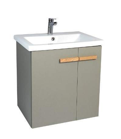 Тумба п/умыв. Мюнхен 60 подвес 2ств.+ раковина COMO 60 (Хаки)