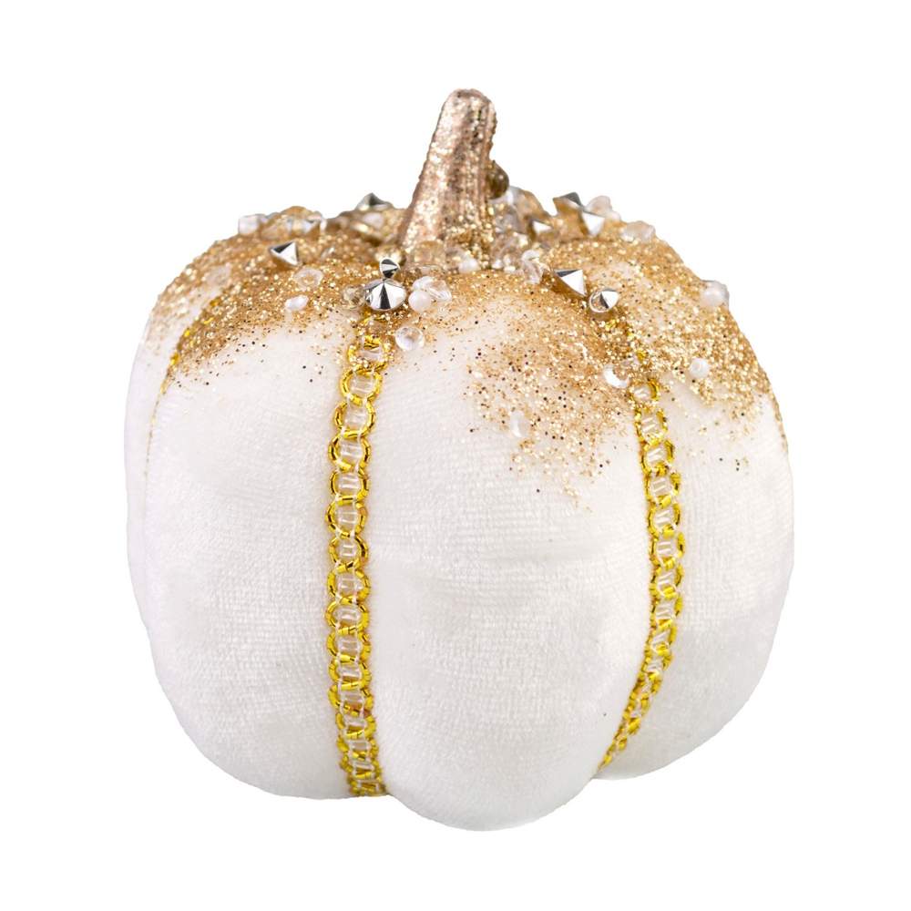 DECOLINE Фигурка Тыква 8х8см белый (пенопласт/текстиль) 688221169-WH