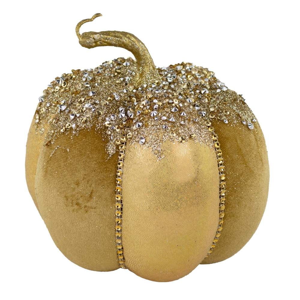 DECOLINE Фигурка Тыква 18х16см золото (пенопласт/текстиль) 688201720-GD
