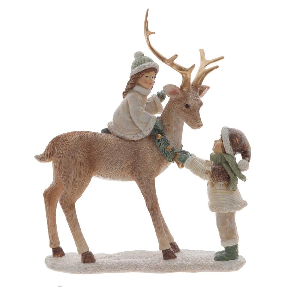 REMECO COLLECTION Фигурка 811187 Олень и дети 18х6,5х21,5см (полимер) 