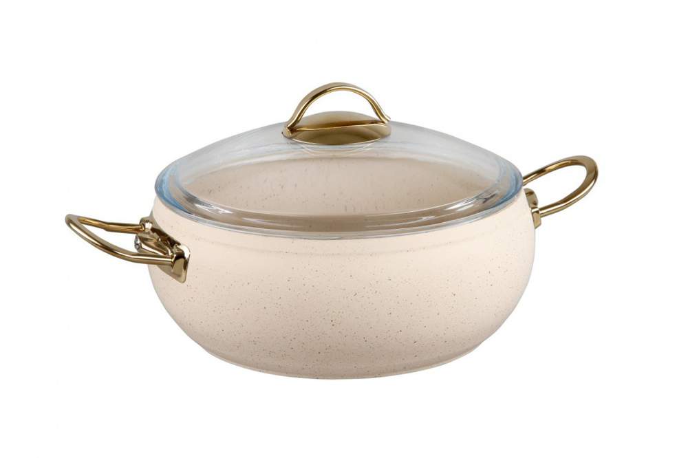 O.M.S. Ivory Кастрюля 3141-IND-26 IVR 5,7л 26х11см индукция АП покрытие